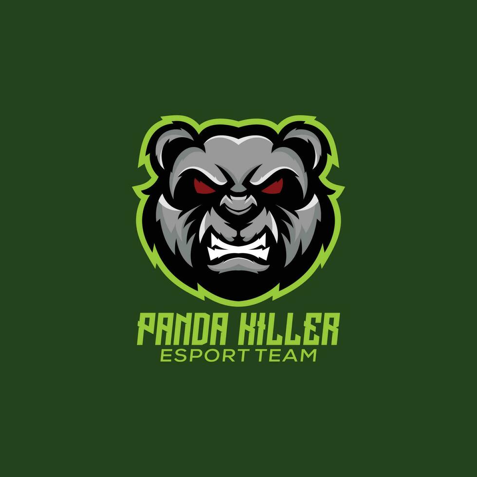 panda mördare logotyp design maskot esport gaming vektor