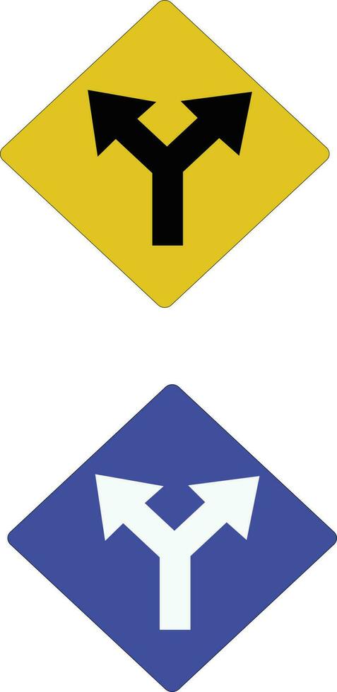 Straße Gabel der Verkehr Zeichen Vektor