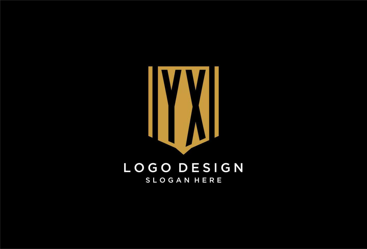 yx monogram logotyp med geometrisk skydda ikon design vektor
