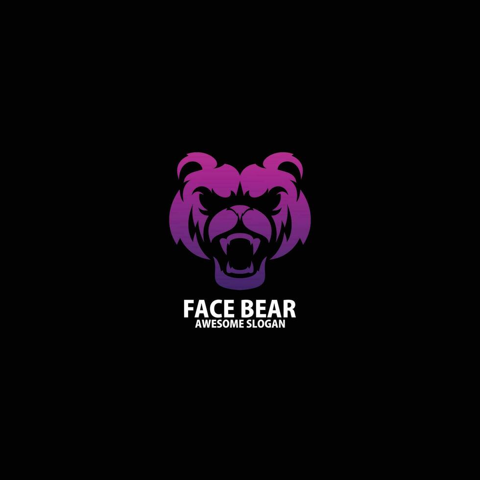 Gesicht Bär Logo Design Gradient Farbe vektor