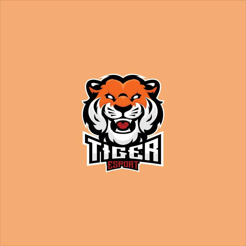 tiger huvud logotyp esport team design vektor