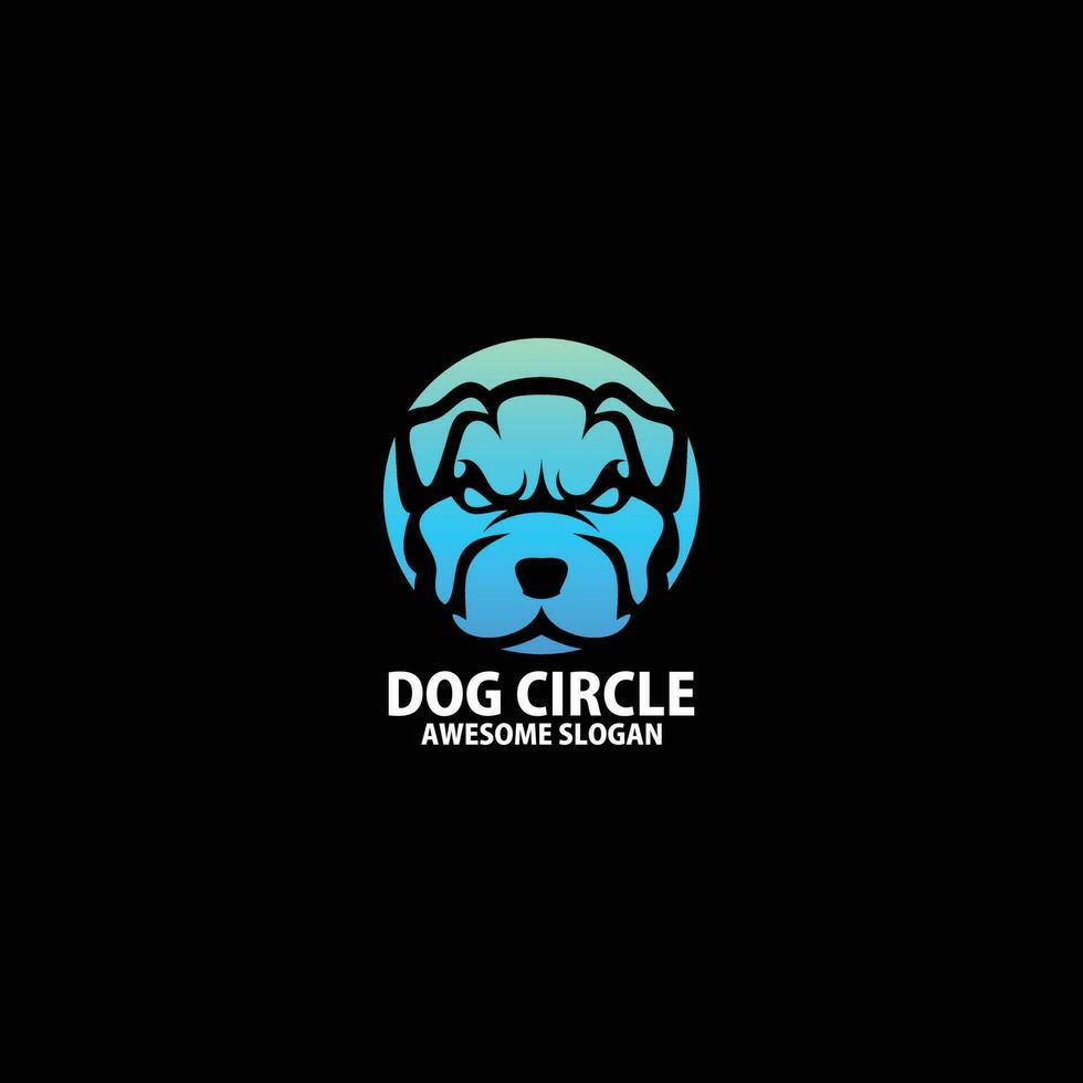hund cirkel logotyp ikon design lutning Färg vektor