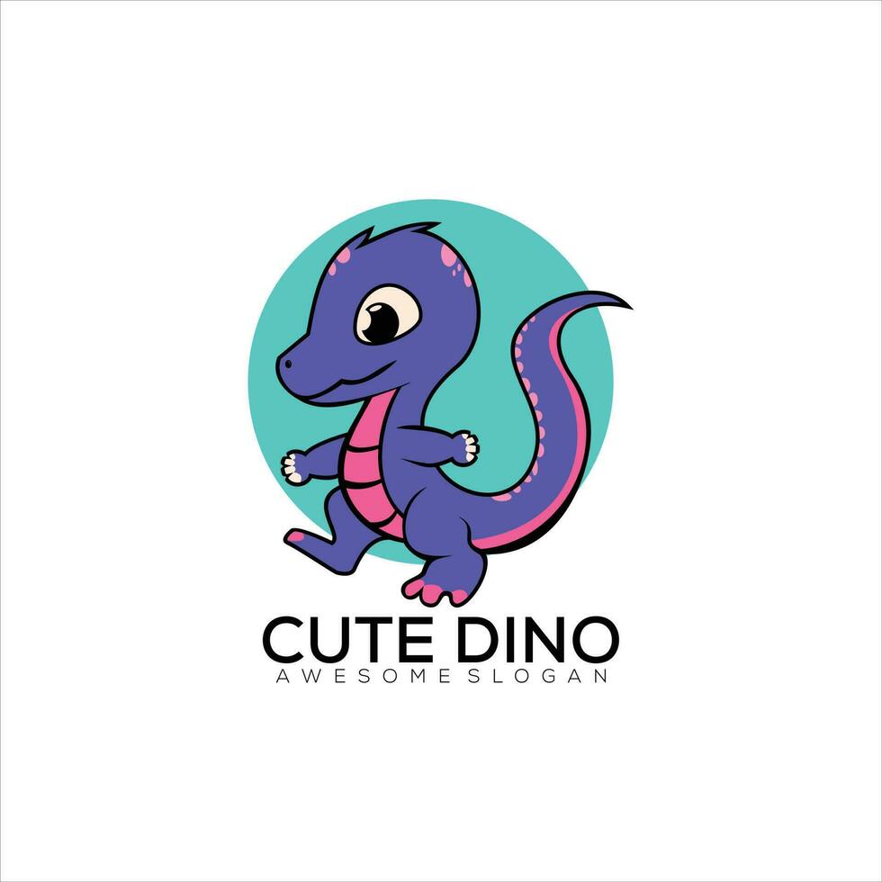 söt dino logotyp design maskot färgrik vektor