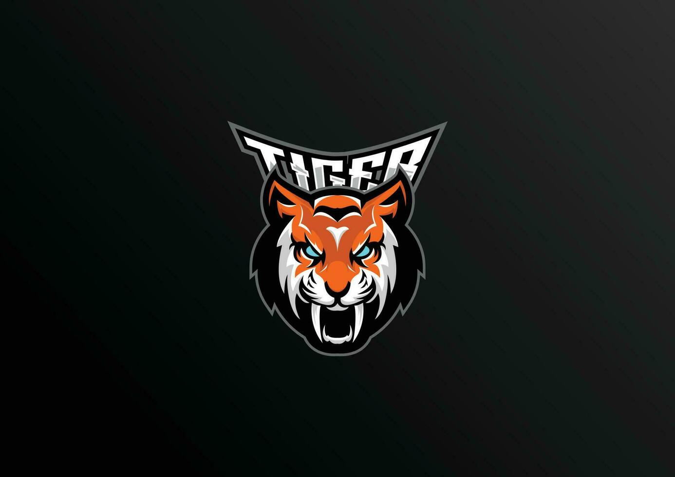 Tiger Kopf Logo Esport Design vektor