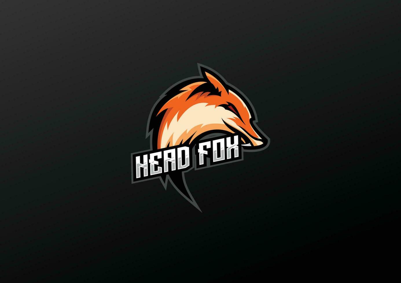 Kopf Fuchs Esport Logo Design vektor