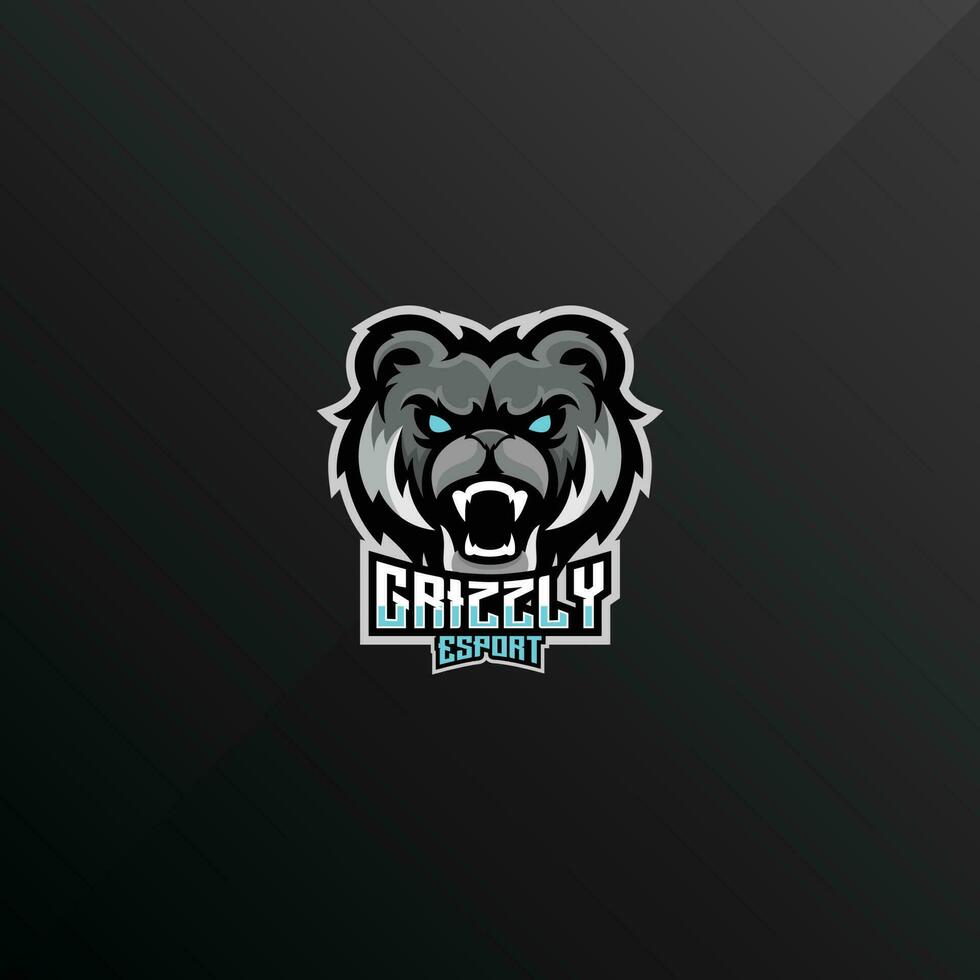 Grizzly wütend Logo Spielen Esport Design vektor