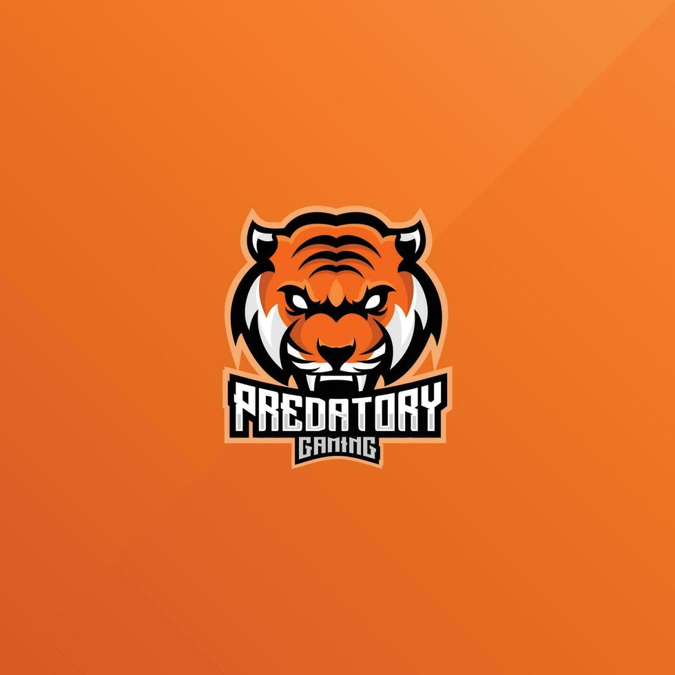 Tiger räuberisch Logo Design Spielen Esport vektor