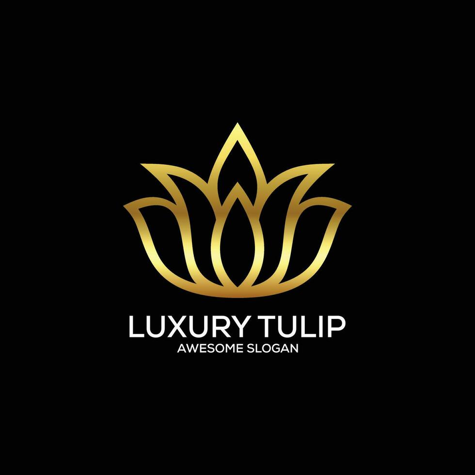 Luxus Tulpe Logo Design Linie Kunst vektor