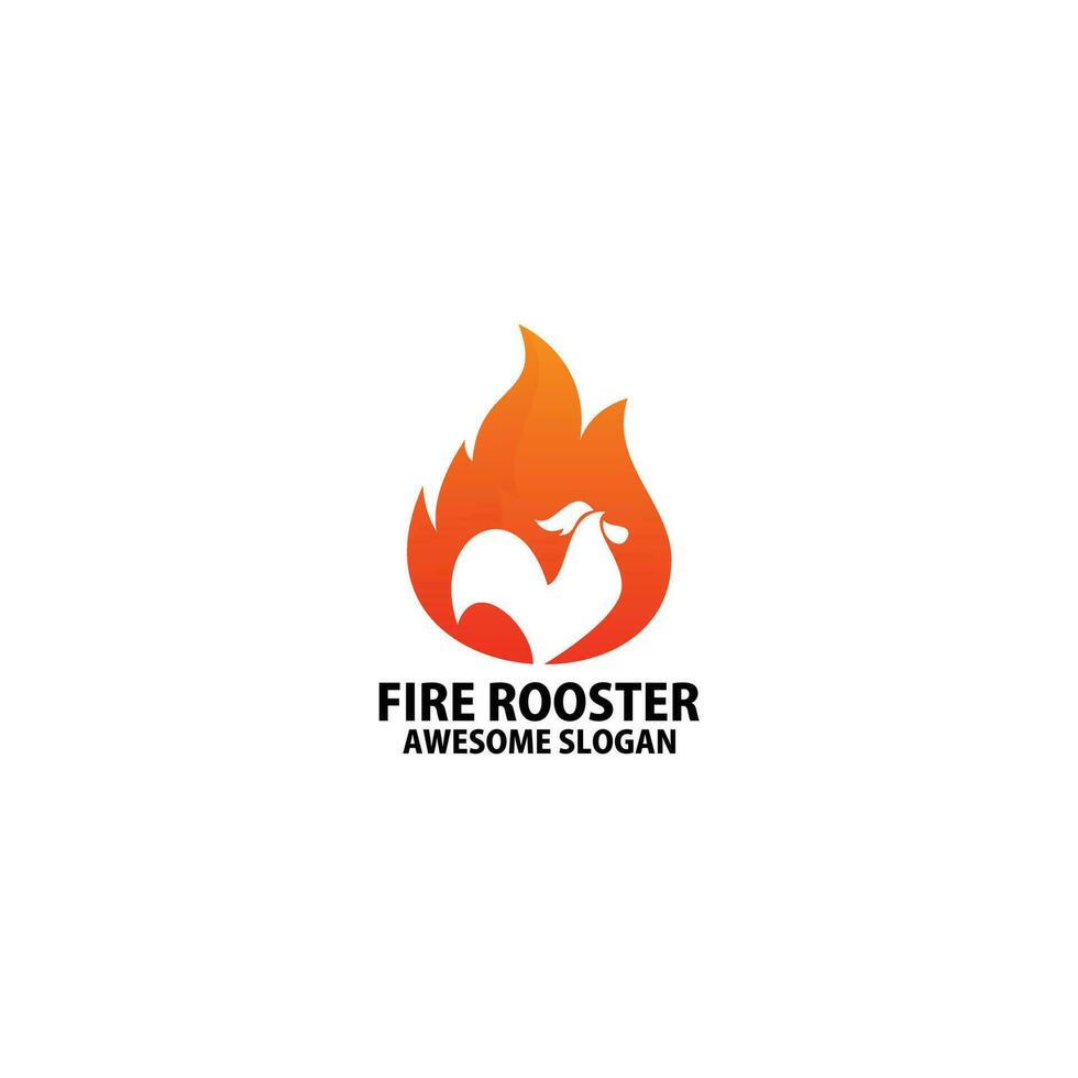 Feuer mit Hahn Logo Design Gradient Farbe vektor