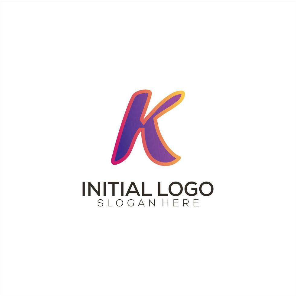 k Initiale Logo Gradient bunt Design Symbol vektor