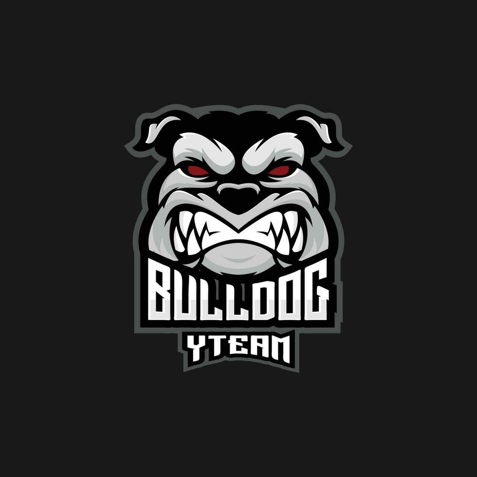 bulldogg logotyp design esport team maskot vektor