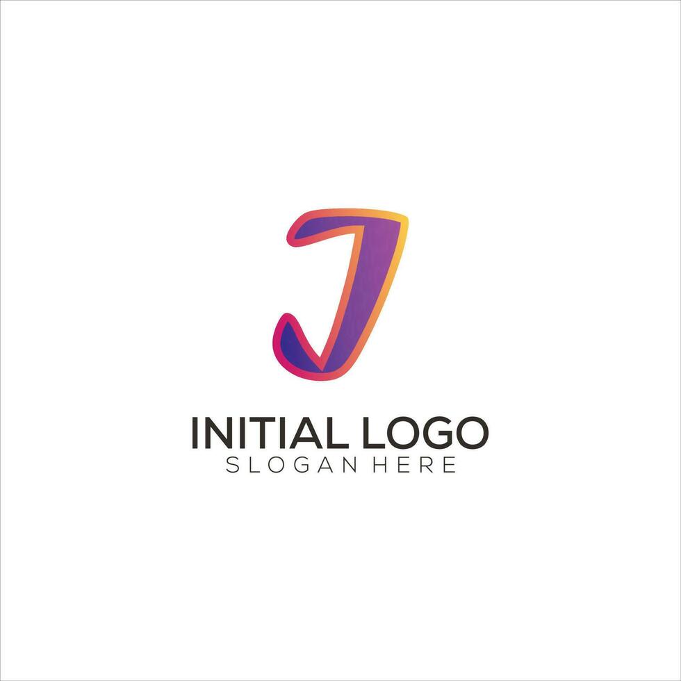 j Initiale Logo Gradient bunt Design Symbol vektor