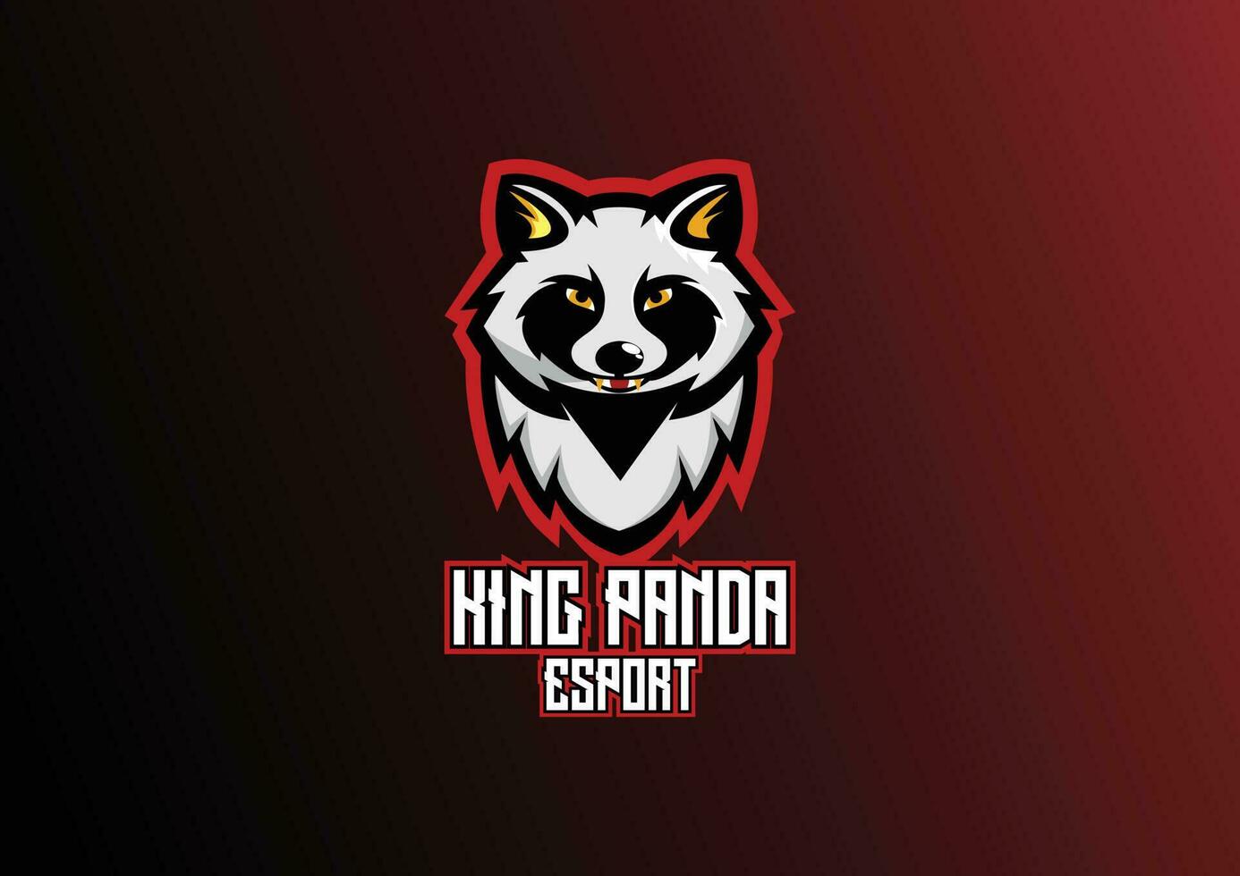 kung panda logotyp esport design maskot vektor