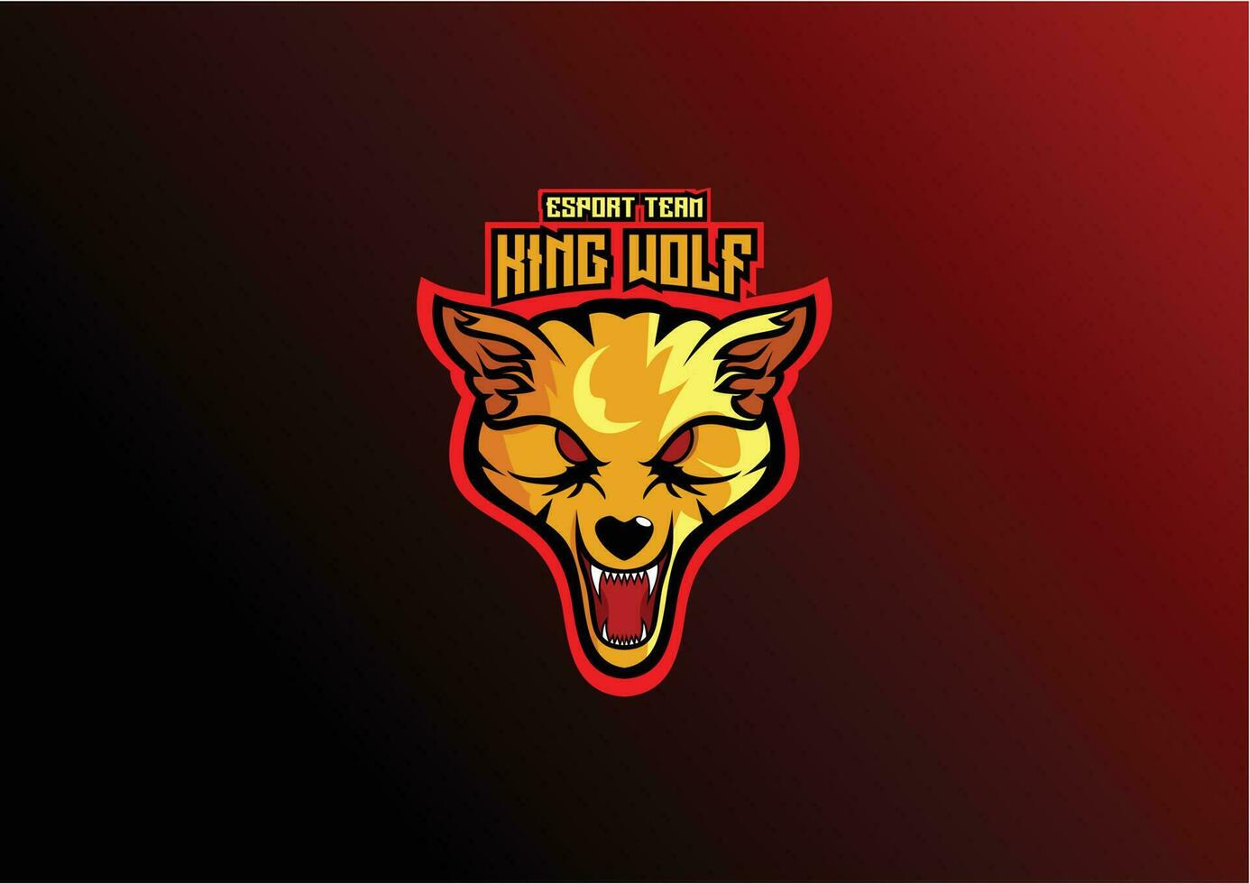 Wolf Kopf Logo Spielen Esport Design vektor