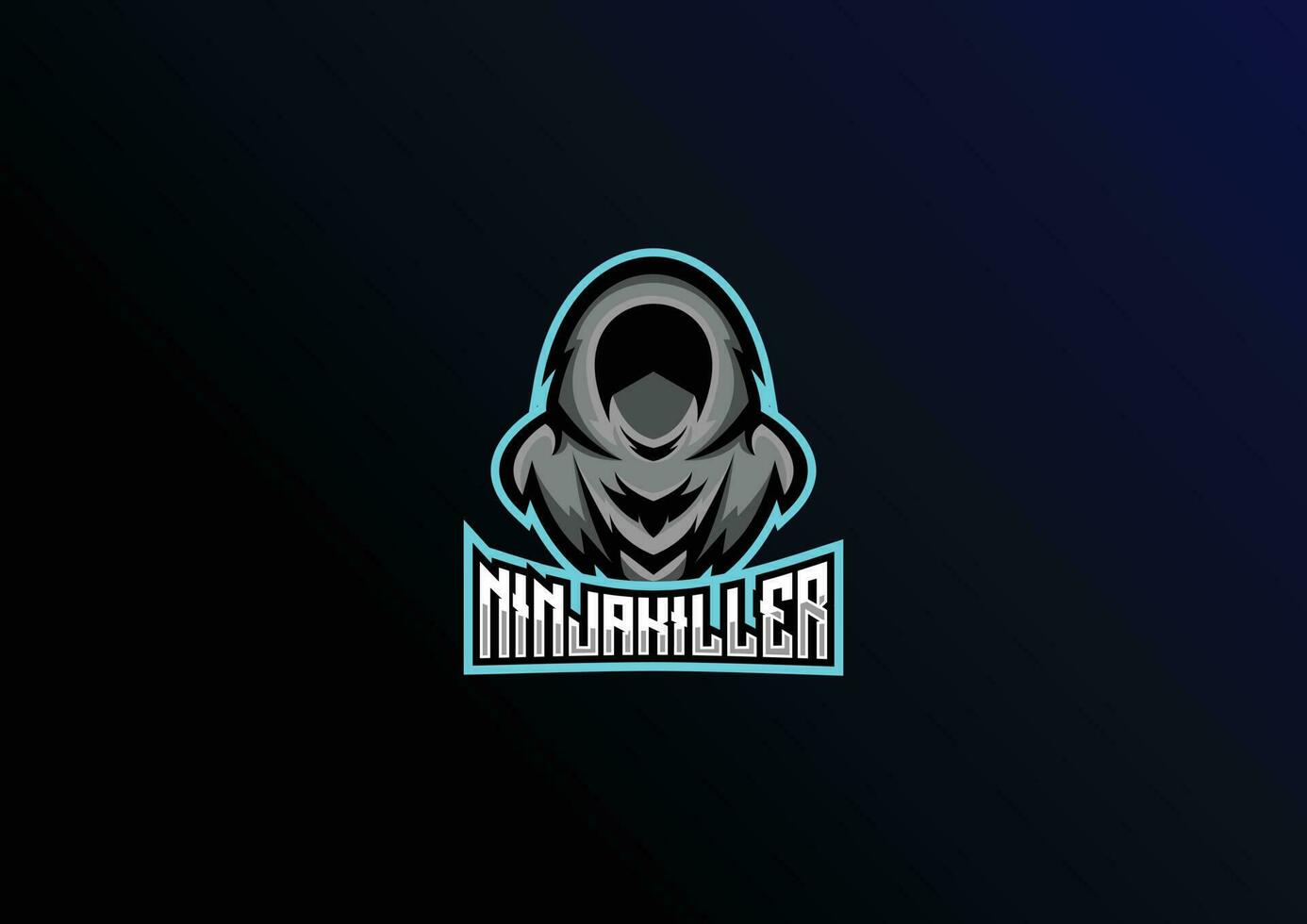 ninja mördare logotyp design maskot gaming team vektor