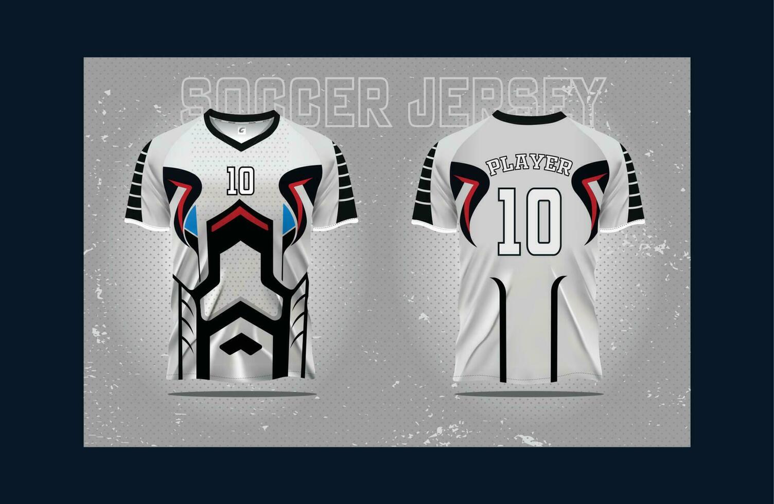 modern fotboll jersey fotboll sport t skjorta design lämplig för tävlings, fotboll, gaming och e sporter vektor illustration och dubbelsidigt attrapp design