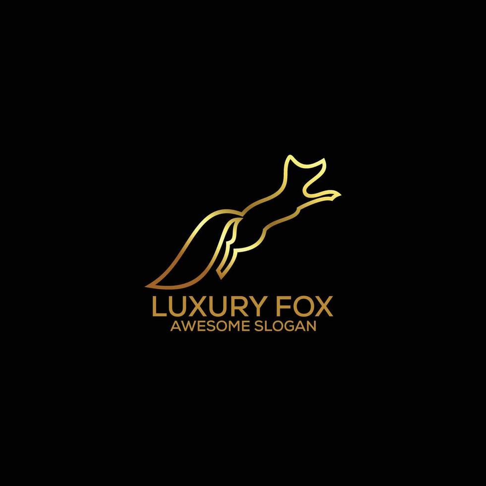Fuchs mit Luxus Logo Design Linie Kunst vektor