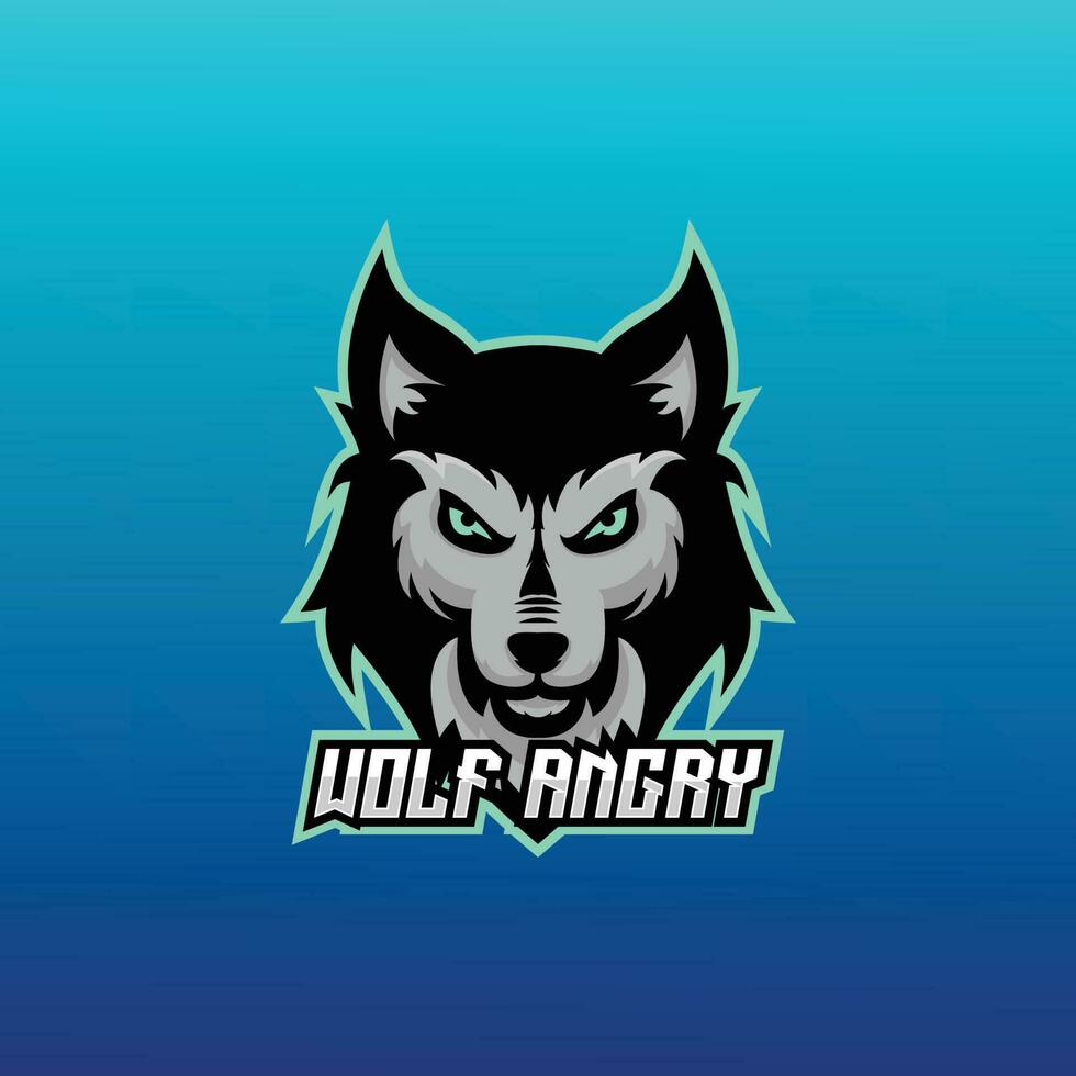 Wolf wütend Logo Esport Mannschaft Design vektor