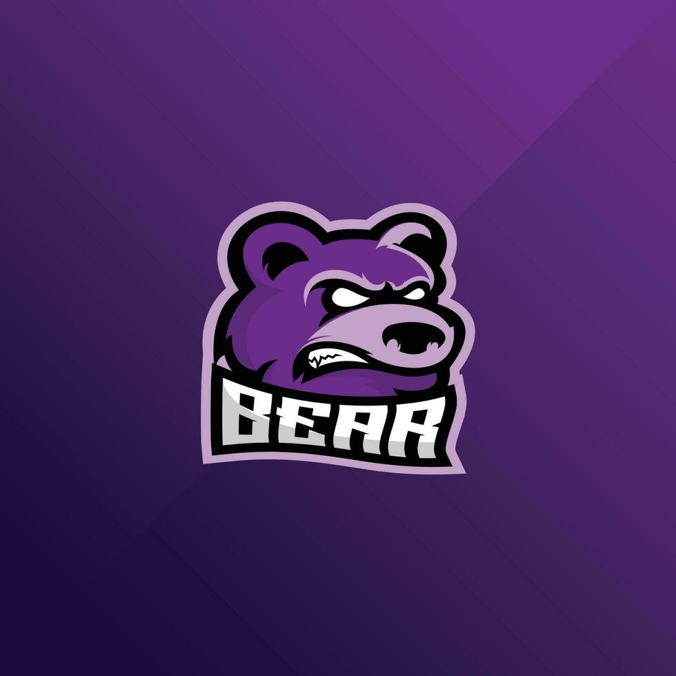 Bär wütend Logo Spielen Esport Design vektor