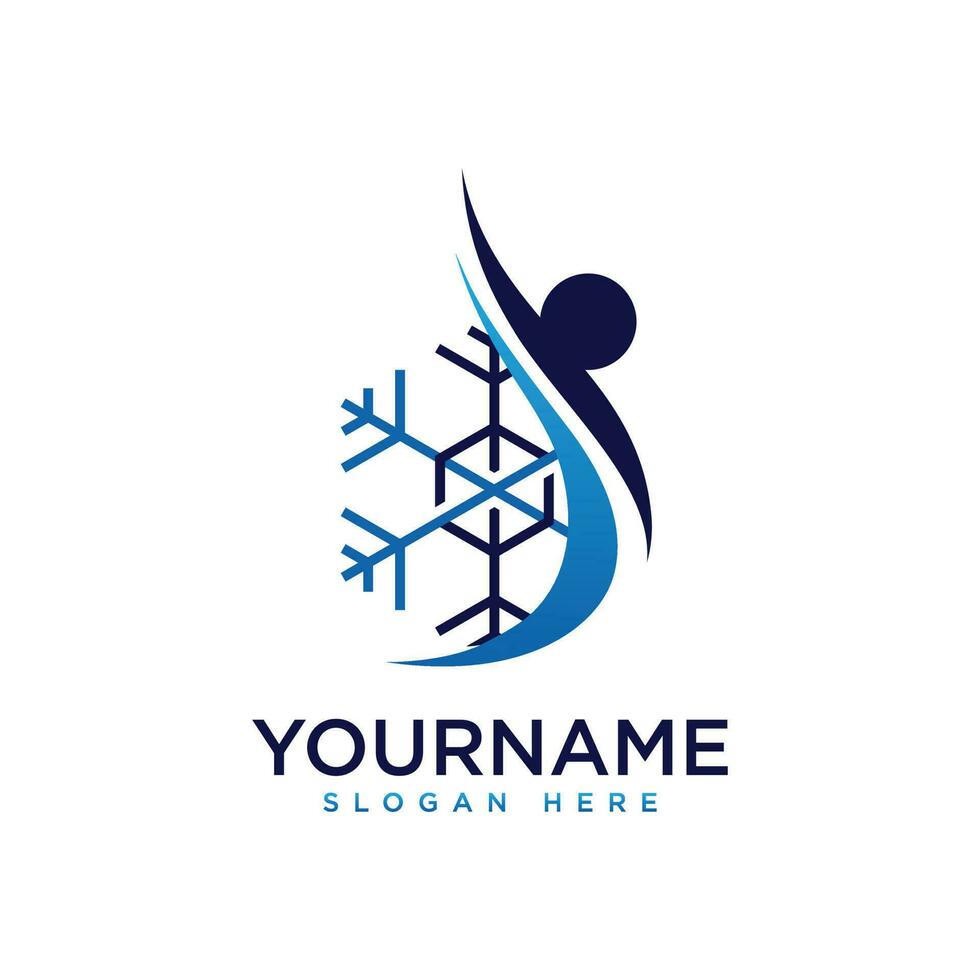 vektor logotyp design snöflinga tecken för kryo terapi