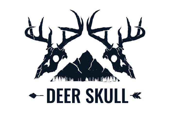 Handgezeichnete Twin Deer Skull vektor