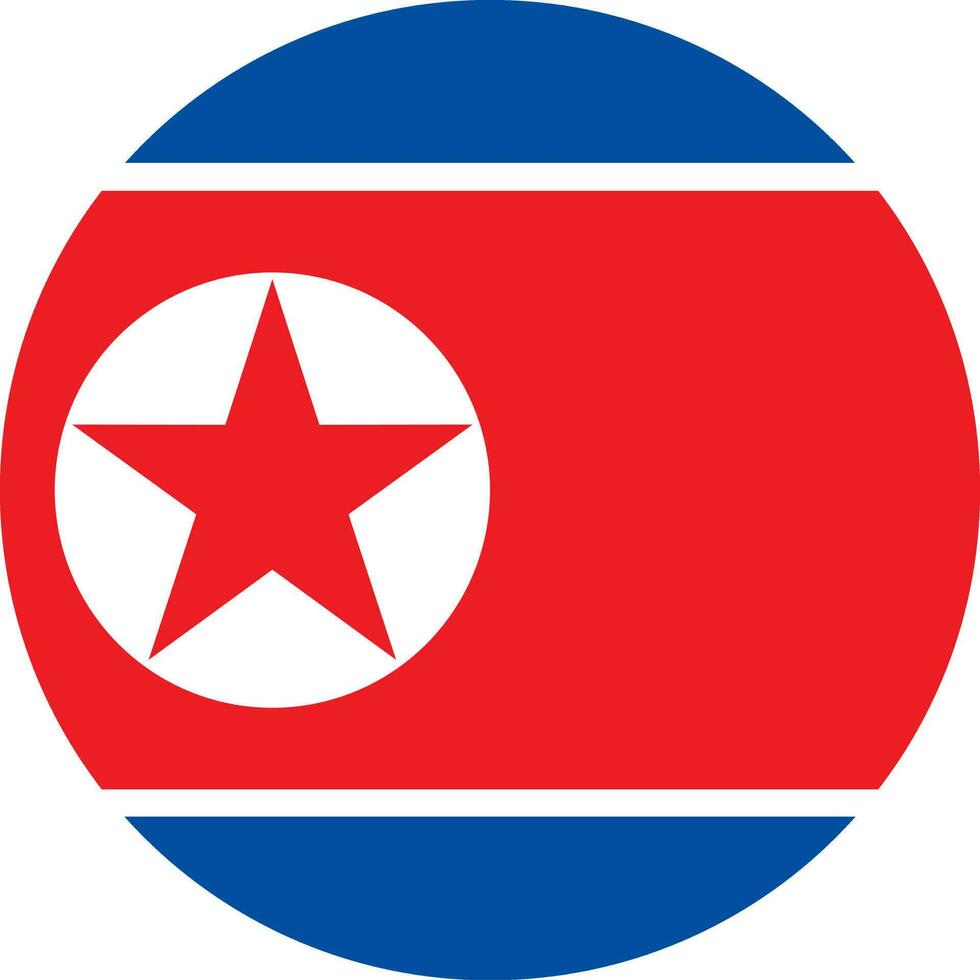 runden Norden Koreanisch Flagge von Norden Korea vektor