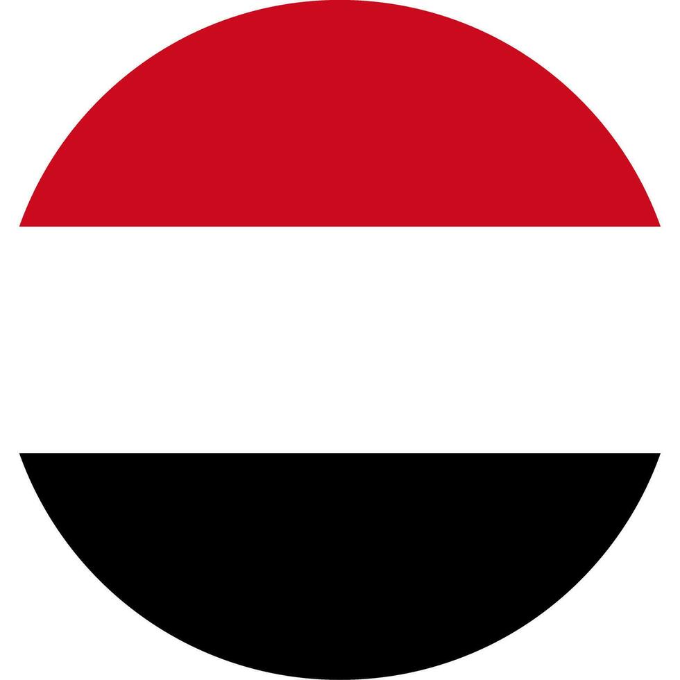 runden jemenitisch Flagge von Jemen vektor
