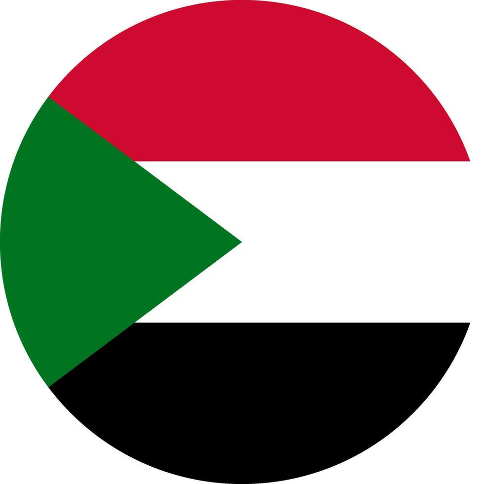 runda sudansk flagga av sudan vektor