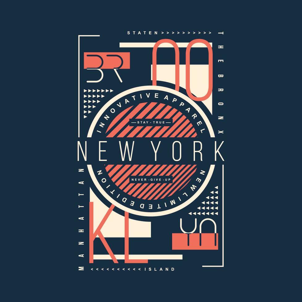 brooklyn text ram grafisk typografi, vektor t skjorta design, illustration, Bra för tillfällig aktiva