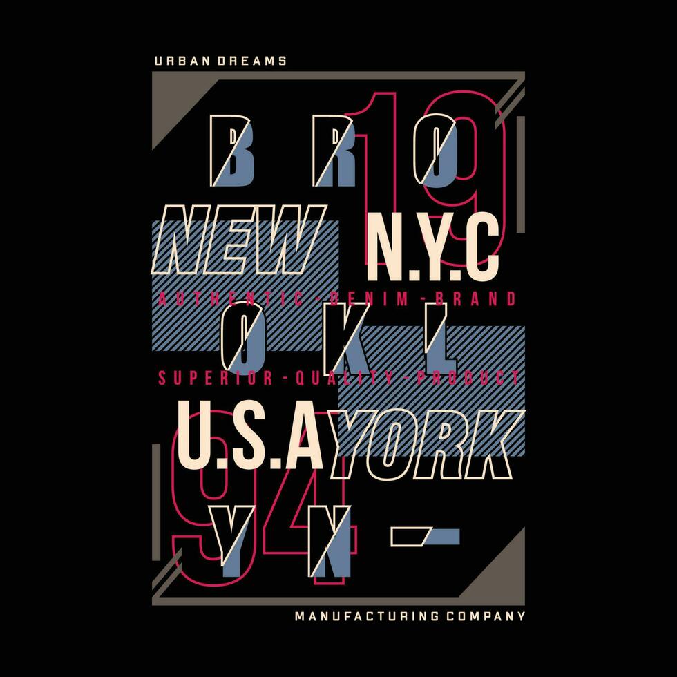 Brooklyn Neu York Stadt städtisch Straße, Grafik Design, Typografie Vektor Illustration, modern Stil, zum drucken t Hemd