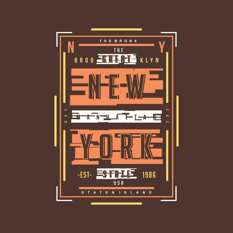 Neu York Grafik Mode, Typografie Vektor, zum t Hemd drucken, beiläufig Stil vektor