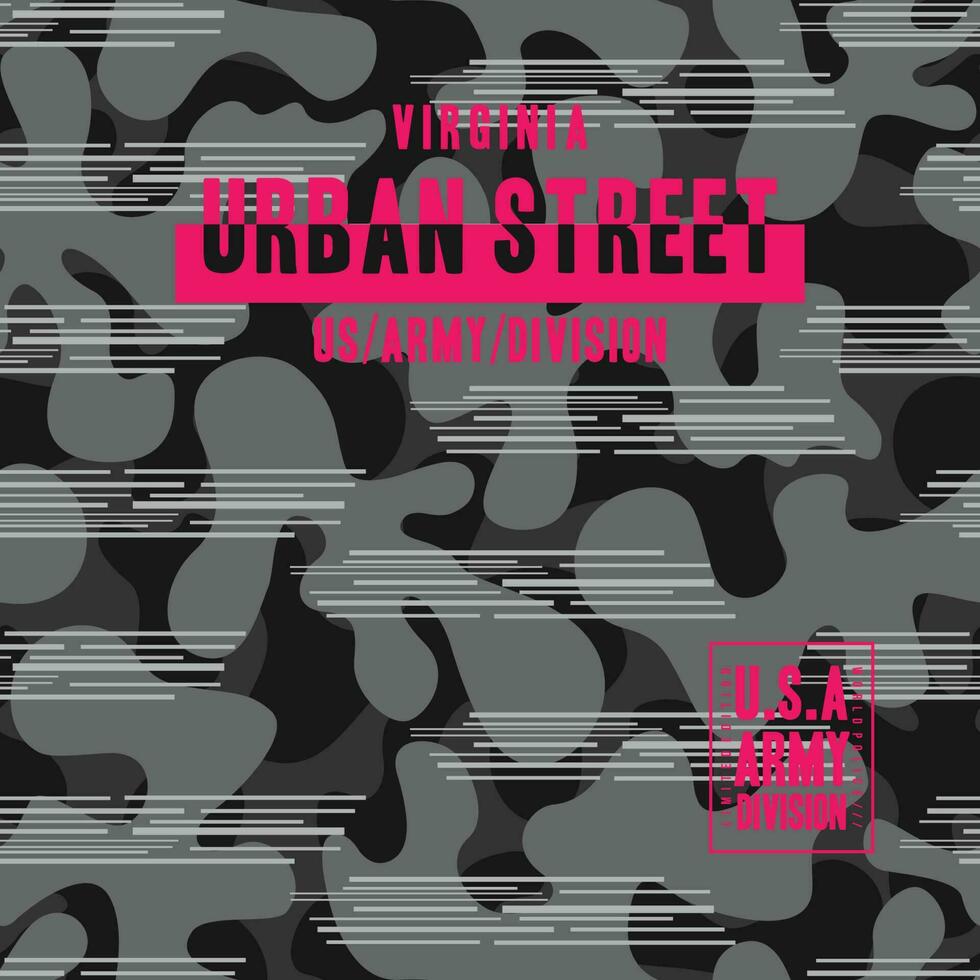 urban gata sömlös mönster, vektor armén tema grafisk bakgrund för skriva ut tyg och Övrig använda sig av