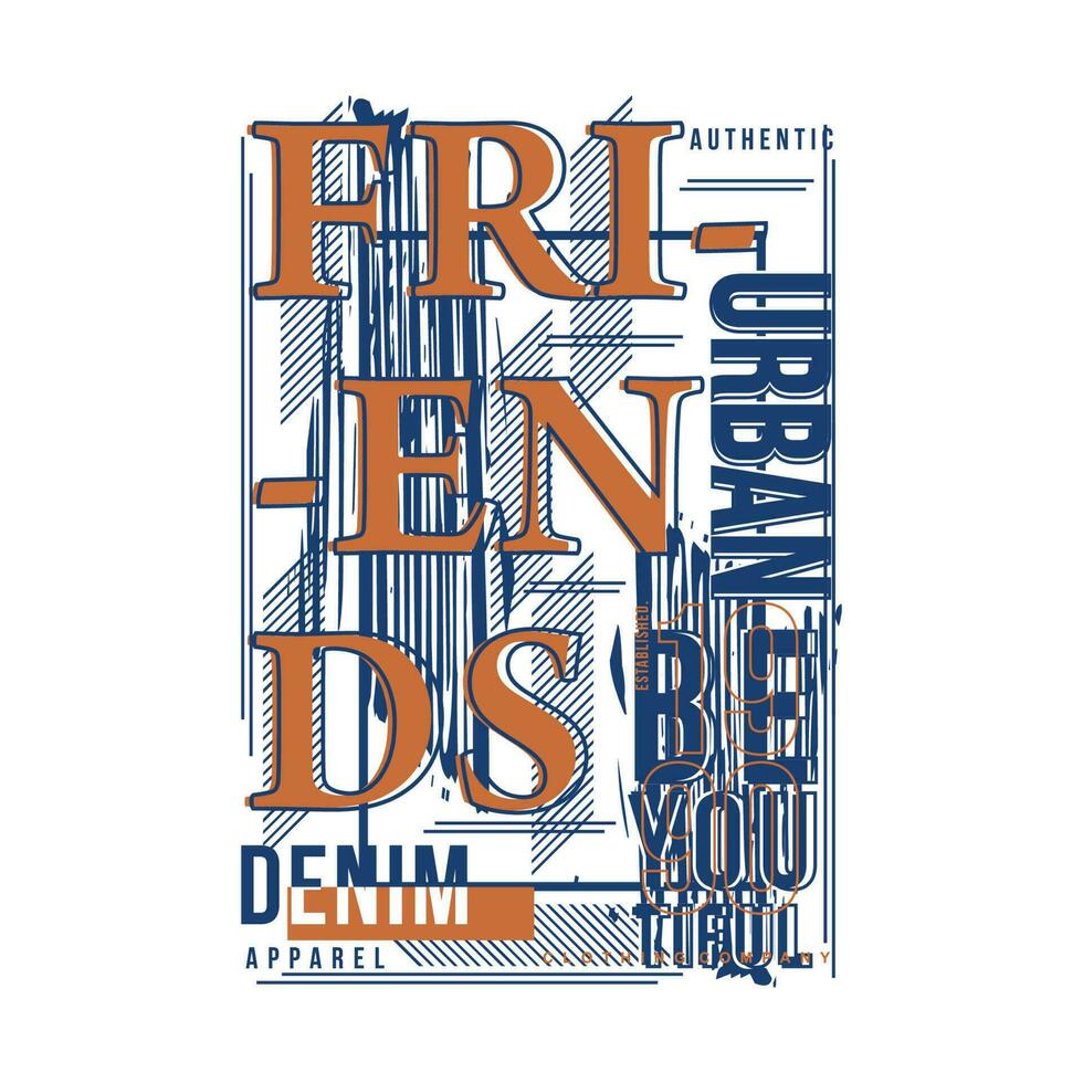 freunde hübsch Grafik Design, Typografie Vektor, Illustration, zum drucken t Shirt, cool modern Stil vektor