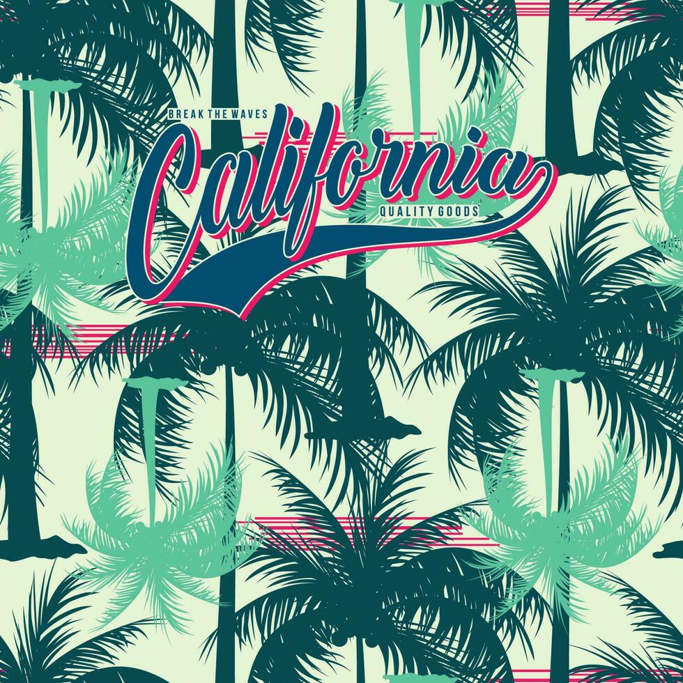 Kalifornien Sonnenuntergang, Surfen Fahrer, lange Strand, Vektor t Hemd drucken, Muster nahtlos Grafik Design, und andere verwenden