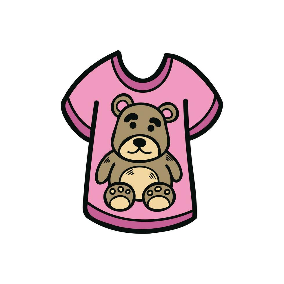 isolera illustration leksak teddy Björn t-shirt vektor