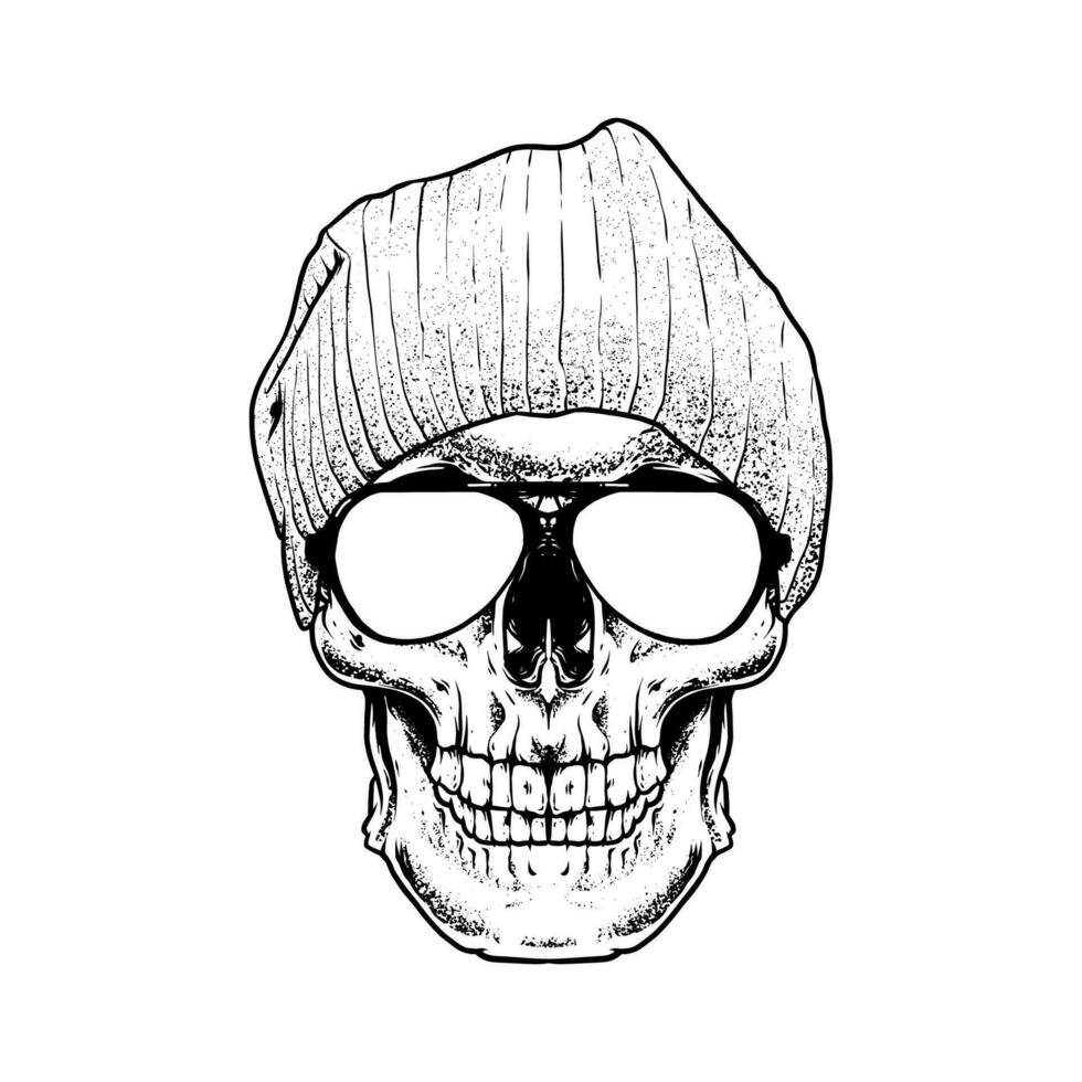 huvud skalle mänsklig svart och vit vektor