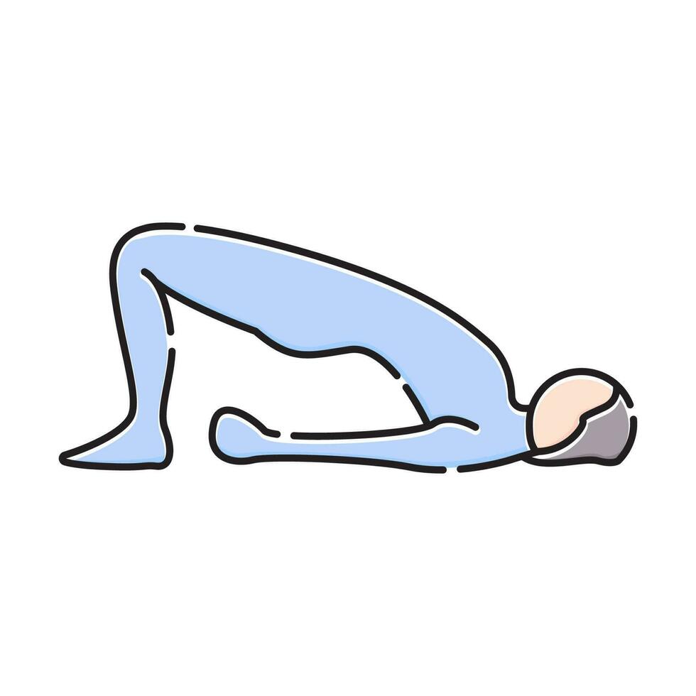 setu bandhasana yoga utgör ikon, setu bandhasana yoga ikon symbol illustration design. vektor