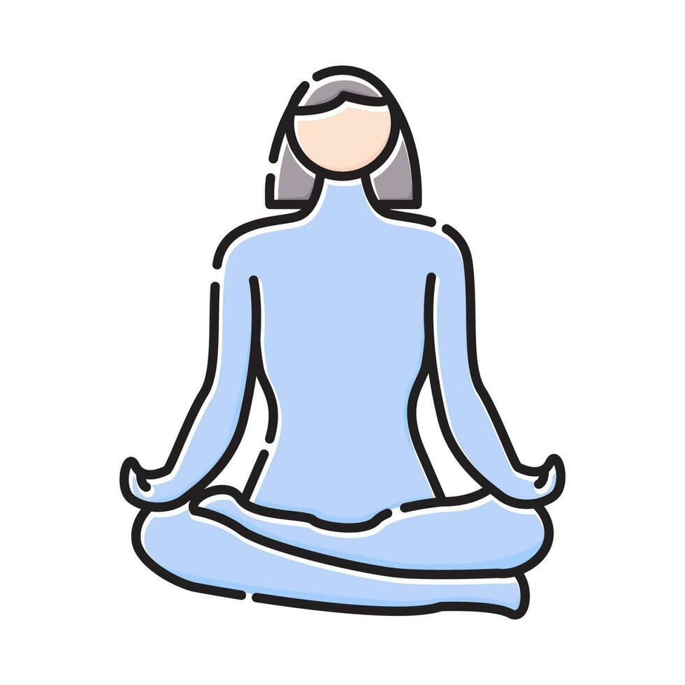 yoga utgör ikon för mall, kapalabhati pranayama yoga ikon symbol illustration design. vektor