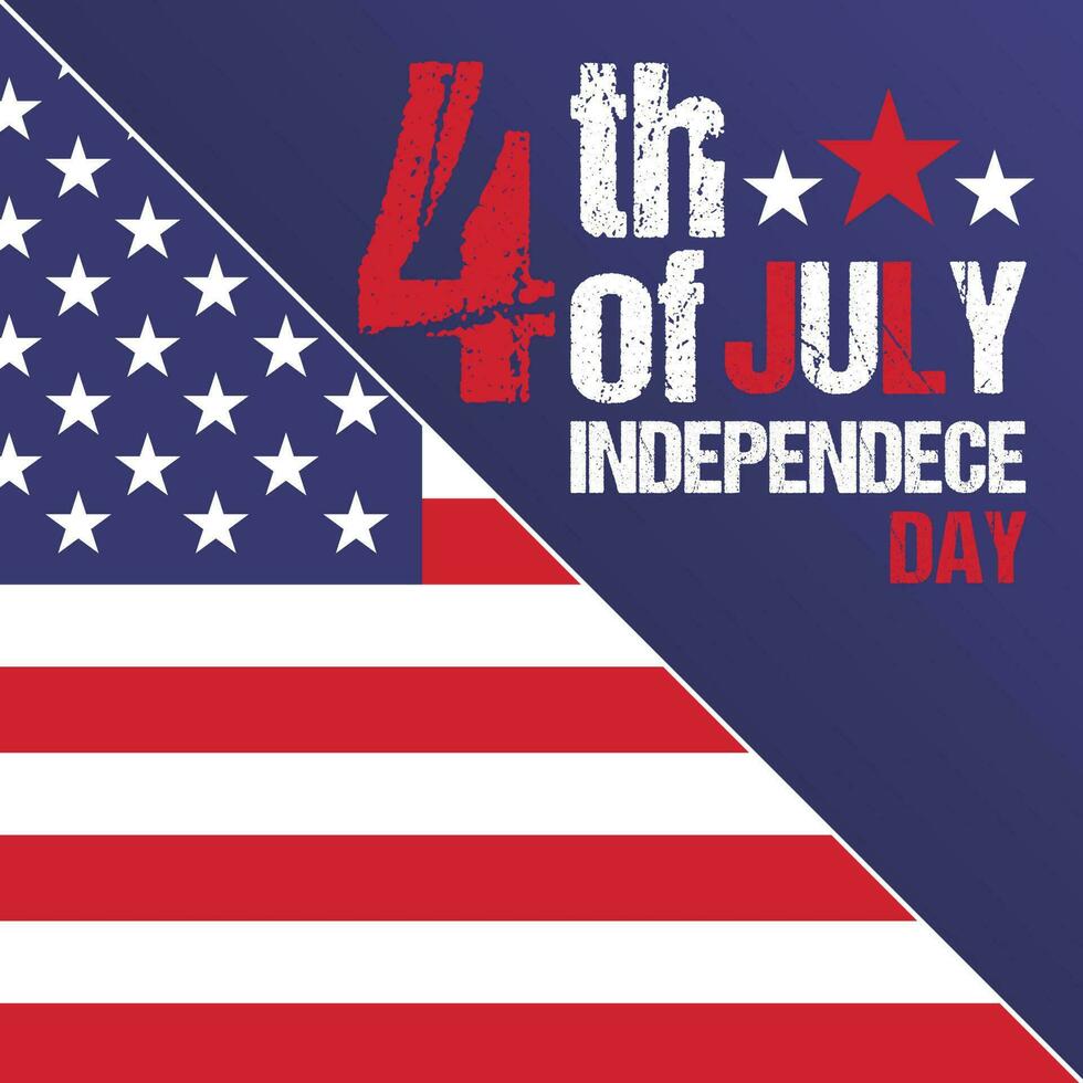 Lycklig oberoende dag 4:e av juli Semester i de oss. amerikan oberoende dag hälsning kort eller affisch design vektor. vektor