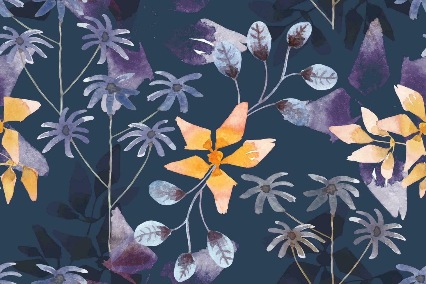 wild Blumen nahtlos Muster mit aquarell.gestaltet zum Stoff und Hintergrund, Jahrgang style.hand gezeichnet Blumen- Muster Illustration.Botanik abstrakt Hintergrund. vektor