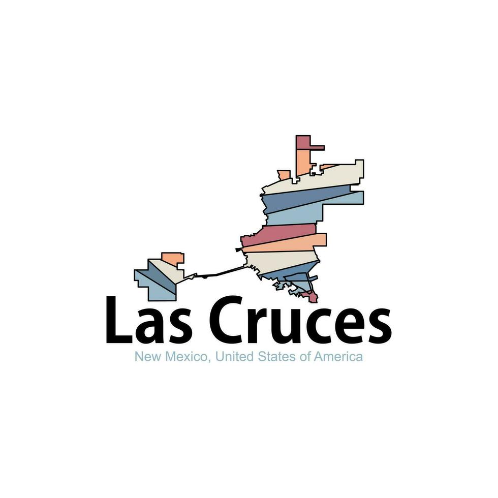 las cruces ny mexico stad Karta geometrisk modern logotyp vektor