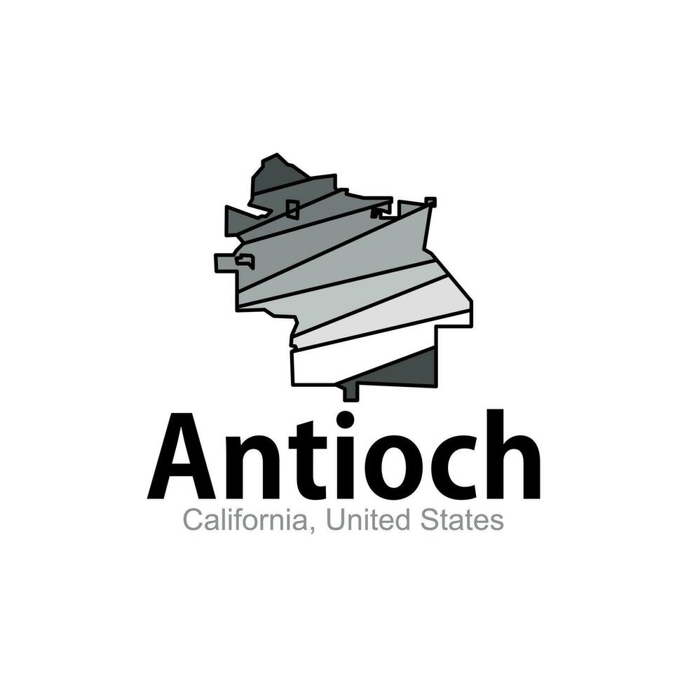 antiokia kalifornien stad Karta geometrisk enkel logotyp vektor