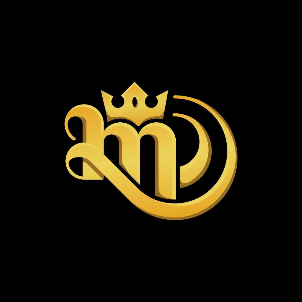 m brev krona kung logotyp vektor, krona logotyp design mall, enkel lyx kung logotyp brev m. vektor