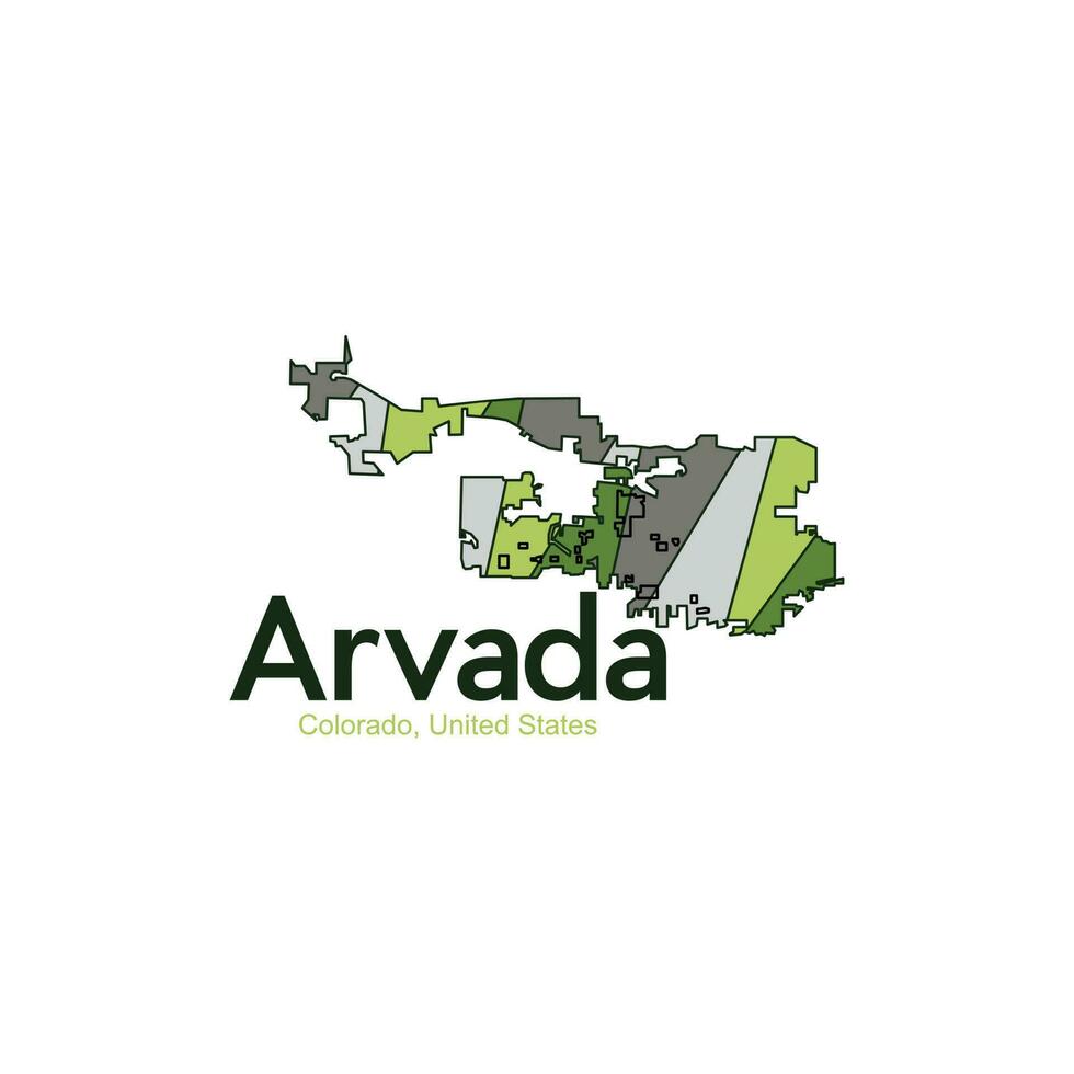 Karte von arvada Colorado Stadt geometrisch Illustration Design vektor