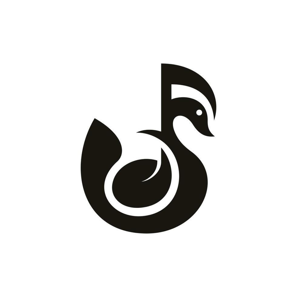 svan notera låt logotyp vektor, svan notera studio logotyp inspiration. för musik studio vektor