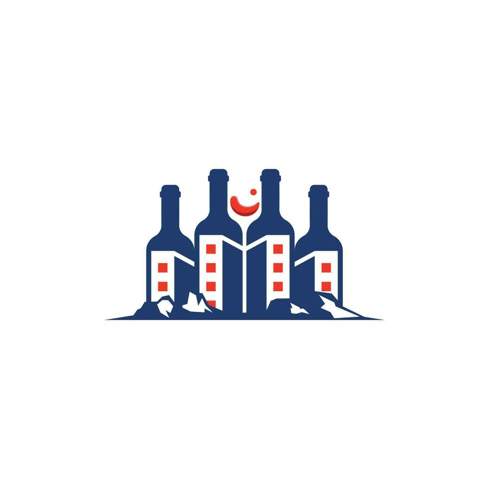 vin stad företag logotyp, äkta egendom ikon logotyp design, logotyp för din företag vektor