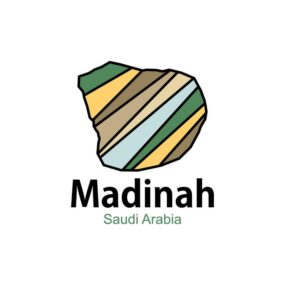 Karte von Medina ist ein Provinz von Saudi Arabien, Vektor Karte von Saudi Arabien mit benachbart Länder
