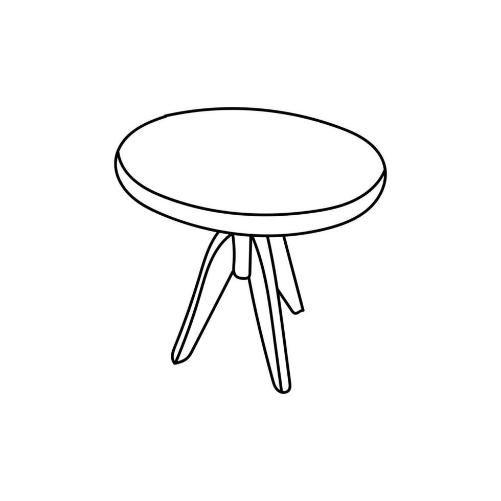 runda dining tabell modern linje enkel logotyp vektor