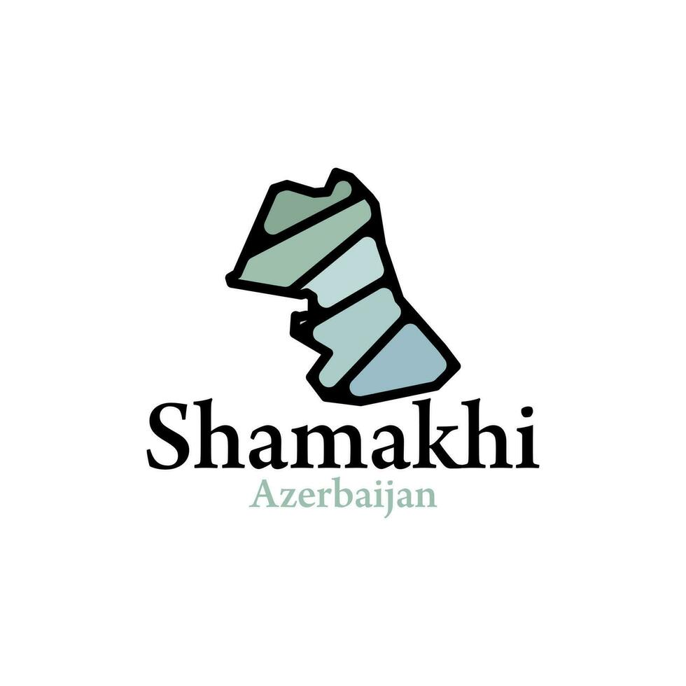 Aserbaidschan Stadt Shamakhi. Karte Vektor Illustration, Grafik Element Illustration Vorlage Design.