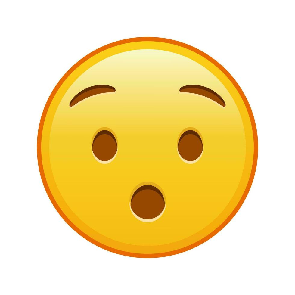 verstummte Gesicht groß Größe von Gelb Emoji Lächeln vektor